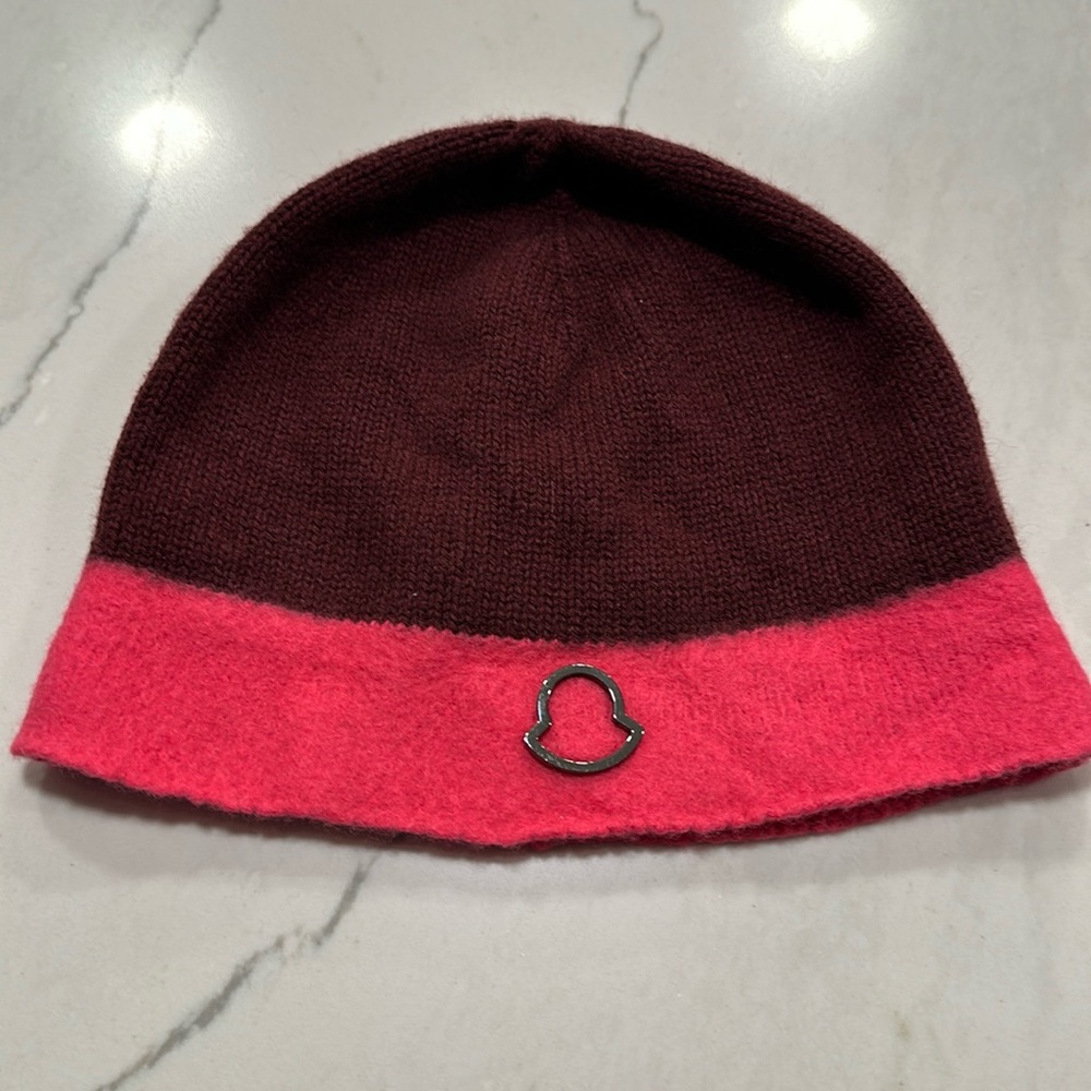 Moncler Burgundy & Pink Beanie